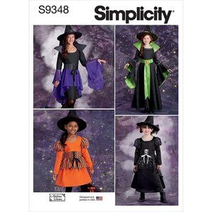 Simplicity Sewing Pattern 9348 11594 Costume Witches Girls Size 3-6